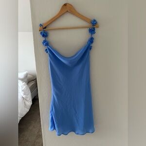 Abercrombie & Fitch Blue Dress with Floral Straps